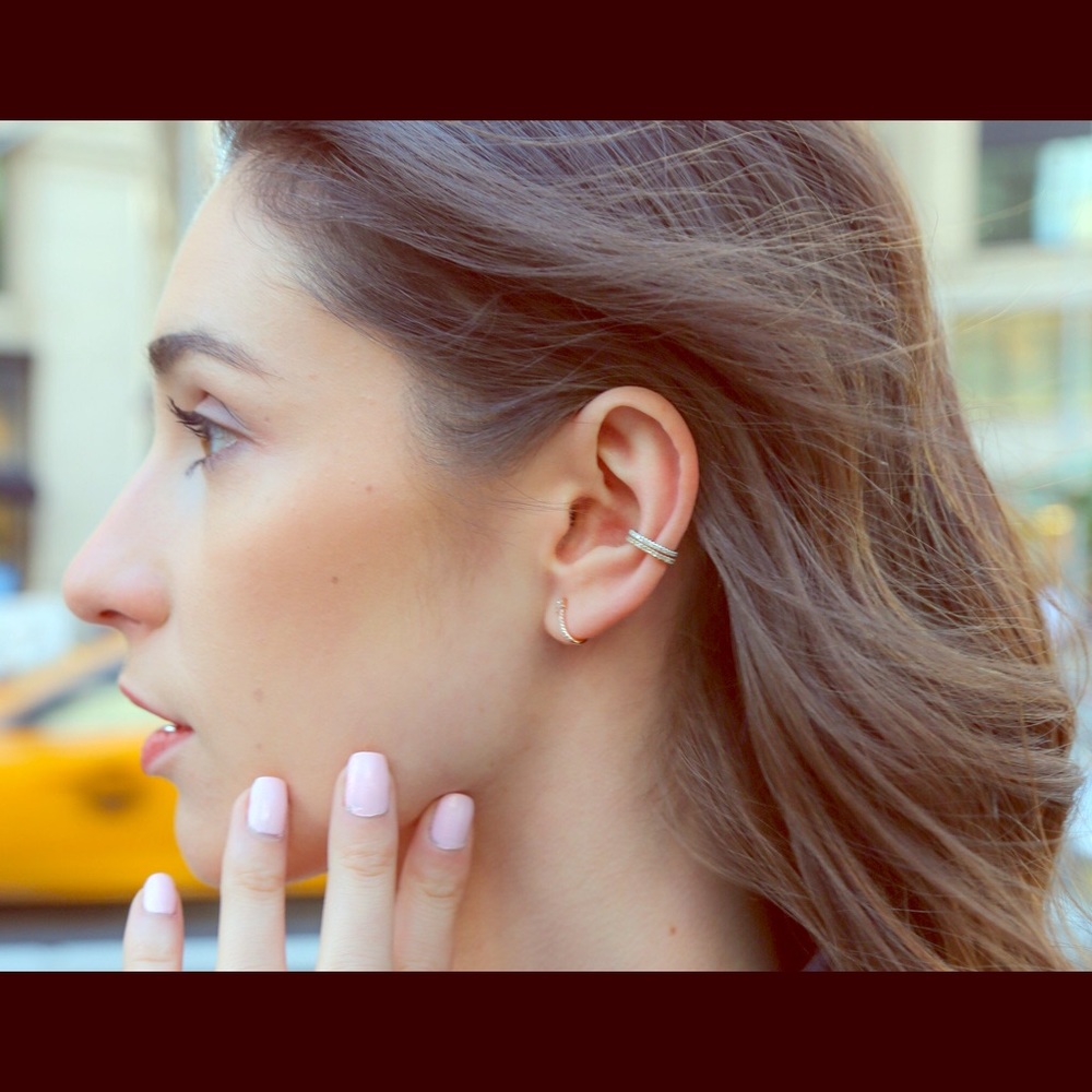 Diamond ear cuff - 14k